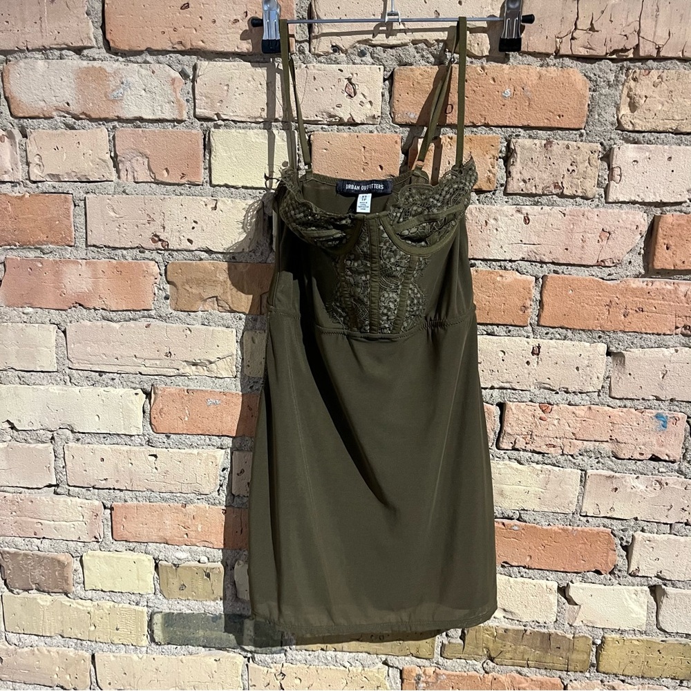 Urban outfitters green corset dress XS